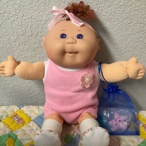 RARE Vintage Cabbage Patch Kid Mattel Girl Red Hair Violet Eyes CB 48 1988